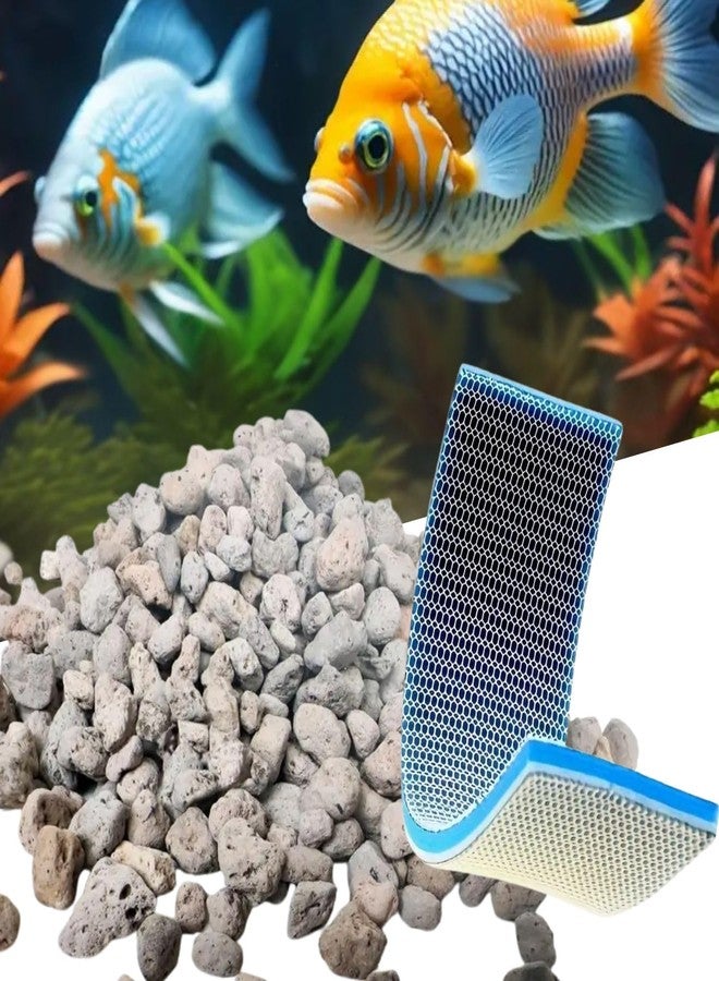 VAYINATO® Premium Reusable Top Filter Media Combo | 8D Filter Pad (50 * 11cm) + 200g Pumice Stone | Washable & Long-Lasting | for Overhead Aquarium Filters & Crystal Clear Water - Image 1